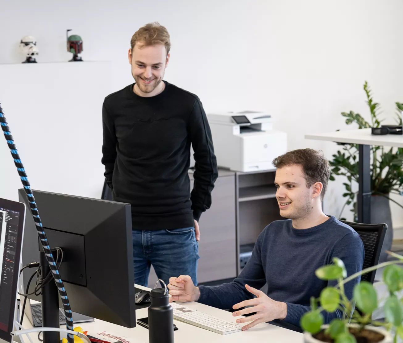 Goede focus met koptelefoon op