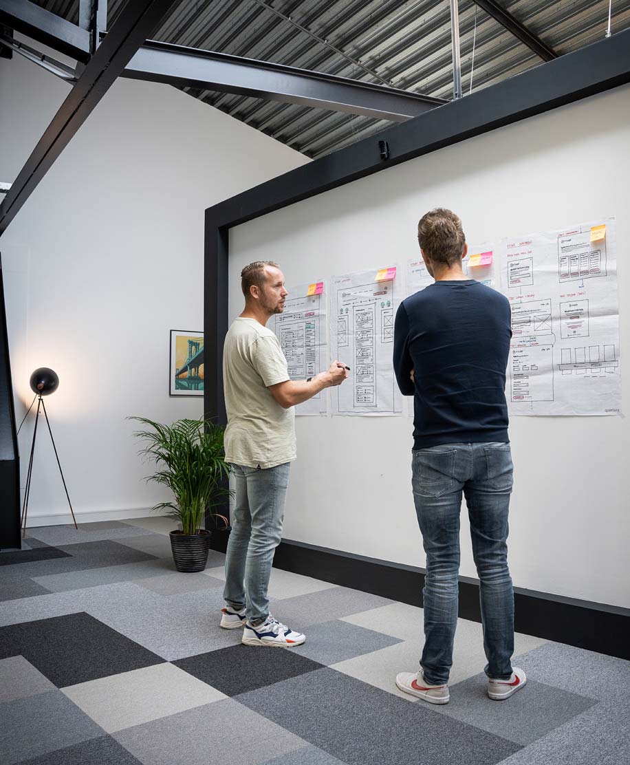 Een wireframe sessie op kantoor bij Lemone