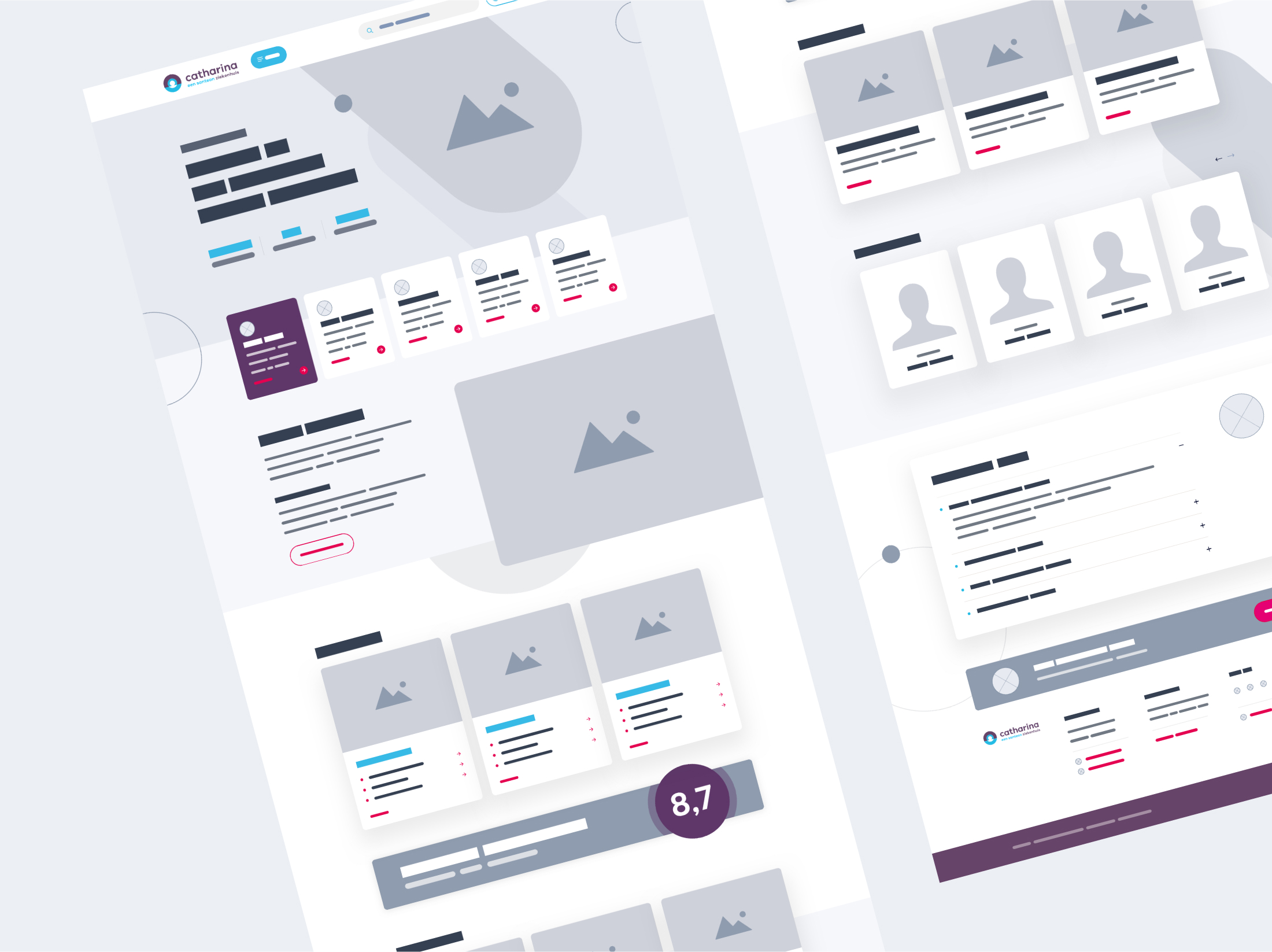wireframes Catharina website