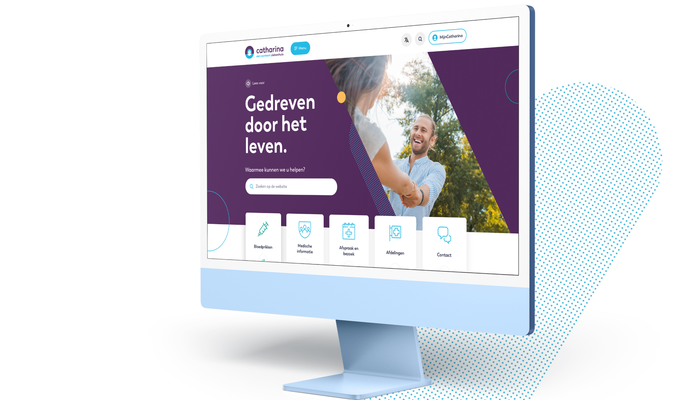 mockup van de catharina website