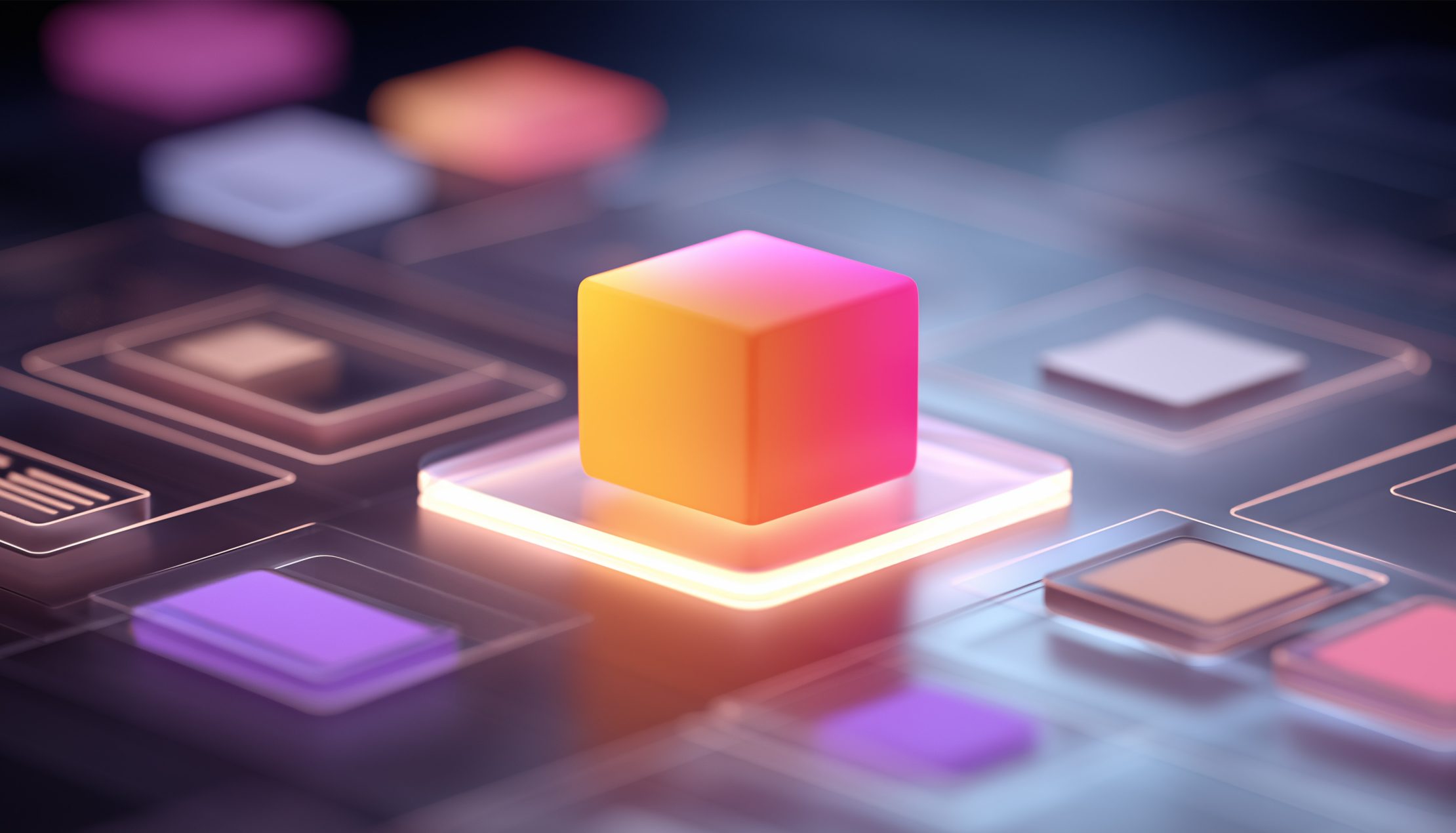 Eerste digitale bouwblok op een interface, symbool voor een MVP in opbouw.