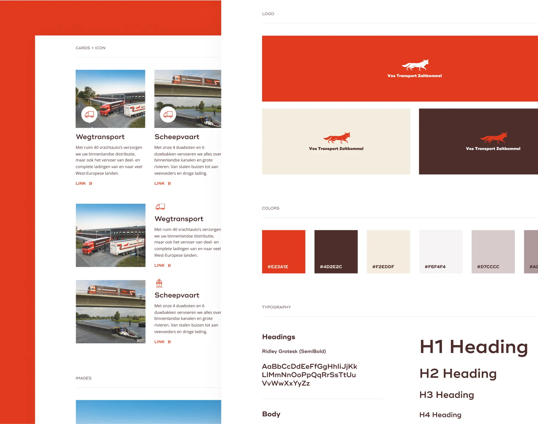 Styleguide van de Vos Transport jubileumpagina